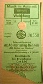 Eintrittskarte von 1969